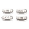Tarnish Resistant 304 Stainless Steel Slice Chain Tabs, Oval with Word K18, Stainless Steel Color, 11x4x0.5mm, Hole: 1.5~2mm