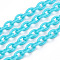 ABS Plastic Cable Chains, Oval, Deep Sky Blue, 14.96 inch~15.35 inch(38~39cm), 5.5~6mm