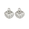 Alloy Rhinestone Pendants, Rack Plating, Lead Free & Cadmium Free, Platinum, Shell Shape, 16x14x4mm, Hole: 1.8mm
