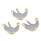 Alloy Enamel Pendants, Sea Ray Fish Charms, Light Gold, 15.5x20.5x1mm, Hole: 2mm