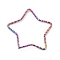 304 Stainless Steel Linking Rings, Textured, Star, Rainbow Color, 26x27x1mm, Inner Diameter: 21x24mm