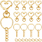 150Pcs Heart Swivel Snap Hooks Set Metal Keychain Clip Bulk Alloy Gold Spring Snap Clasp Split Key Rings with Chain Jump Rings Hanging Buckle for Jewelry Making DIY Craft Bag Keychain Lanyard