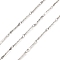 Tarnish Resistant 304 Stainless Steel Bone Link Chains, Soldered, Textured, with Spool, Stainless Steel Color, 14.5x1x1mm, Ring: 2mm, about 10m/roll