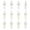 12Pcs 3 Colors Bullet Glass Pointed Luminous Pendants, Glow In The Dark Pendants, with Platinum Tone Alloy Findings, Mixed Color, 32x8mm, 4pcs/color