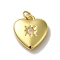 Rack Plating Brass Micro Pave Cubic Zirconia Pendants, Cadmium Free & Lead Free, Heart, Blanched Almond, 17x15.5x4mm, Hole: 3mm