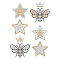 MAYJOYDIY 6 Styles Bee Stars Rhinestone Iron on Hotfix Transfer Crown Bee Stars Crystal Rhinestone Bling T-Shirt Transfer Decal Hotfix Bling Patch for Cloths Bag Pant Fabric Decor
