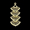 201 Stainless Steel Pendants, Laser Cut, Fan, Golden, 41x17x1mm, Hole: 1.6mm