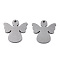 Tarnish Resistant 304 Stainless Steel Charms, Laser Cut, Angel, Stainless Steel Color, 15x15x1mm, Hole: 1.2mm