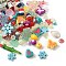 Opaque Resin Beads & Pendants, Mixed Shapes, Mixed Style, Mixed Color, 10.5~42x13~40x1.3~22mm, Hole: 1.5~2.7mm, about 180pcs/500g