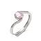 Adjustable Brass with Cubic Zirconia Rings, Egg, Inner Diameter: 18mm