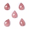 Natural Strawberry Quartz Cabochons, Faceted Teardrop, 12.5~13x8.5~9x4.5~5mm