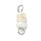 Natural Cultured Freshwater Pearl Connector Charms, Potato Links, with Stainless Steel Color Plated Brass Double Loops, White, 18x4.5x4.5mm, Hole: 1.8mm & 2mm