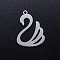 Tarnish Resistant 201 Stainless Steel Pendants, Swan, Stainless Steel Color, 23x17x1mm, Hole: 1.5mm