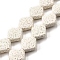 Dyed Natural Lava Rock Beads Strands, Rhombus, Floral White, 14~14.5x14~14.5x5~6mm, Hole: 1.2mm, about 28pcs/strand, 15.55''(39.5cm)