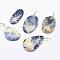 Natural Sodalite Pendants, Mixed Shapes, 30~66x18~52x3~14mm, Hole: 2mm