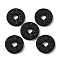 Cinnabar Beads, Carved Lacquerware, Coin with Flower, Black, 37x6mm, Hole: 1.6mm