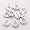 Non-Tarnish 304 Stainless Steel Charms, Flat Round with Constellation/Zodiac Sign, Scorpio, 12x1mm, Hole: 1.5mm