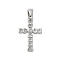 Brass Micro Pave Cubic Zirconia Pendants, Cadmium Free & Nickel Free & Lead Free, Cross Charms, Platinum, 17x11x2mm, Hole: 4.5x2.5mm