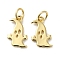 Rack Plating Brass Charms, with Jump Ring, Lead Free & Cadmium Free, Long-Lasting Plated, Ghost Charm, Real 18K Gold Plated, 13.5x8.5x1mm, Hole: 3.5mm