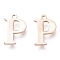 PVD Vacuum Plating  304 Stainless Steel Charms, Laser Cut, Alphabet, Rose Gold, Letter.P, 12.5x8x0.8mm, Hole: 1mm
