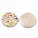 Подвески из дерева с принтом фруктов WOOD-S045-103A-08-2