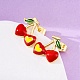 Серьги-гвоздики из вишневой латуни EJEW-H158-03G-3