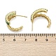 Серьги-гвоздики из латуни с микропаве и цирконием EJEW-M082-16G-01-4