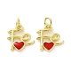 Подвески из латуни с покрытием из эмали KK-C008-18G-02-2