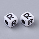 Белые непрозрачные акриловые бусины MACR-R869-02R-2
