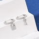 Серьги-кольца lock & key 925 из стерлингового серебра с микропаве из прозрачных кубических цирконий для женщин EJEW-G427-01P-03-3