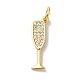 Кубические подвески из латуни с микропаве X-KK-U027-07G-02-1