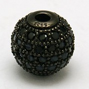Круглые 925 серебро бусы STER-O021-01B-6mm