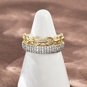 Манжеты из латуни с микро паве кубический цирконий для женщин RJEW-D326-05G
