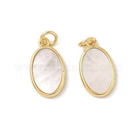 Подвески из латуни из натуральных ракушек KK-L239-049G-02-1