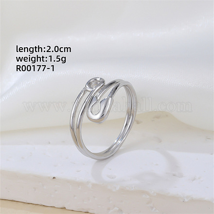 Модное латунное кольцо-манжета со скрепкой SD5777-1-1