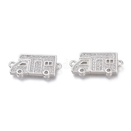 Звенья из латуни mirco pave прозрачные кубические циркония ZIRC-A012-04P-1