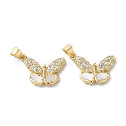 Латунные микропаве прозрачные подвески с фианитом KK-B083-38G-1