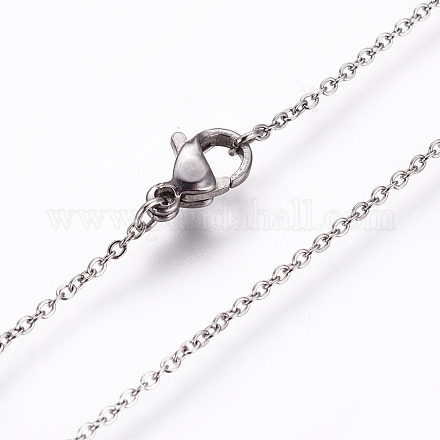 Не тускнеющие ожерелья из нержавеющей стали марки 304 NJEW-L160-009P-1