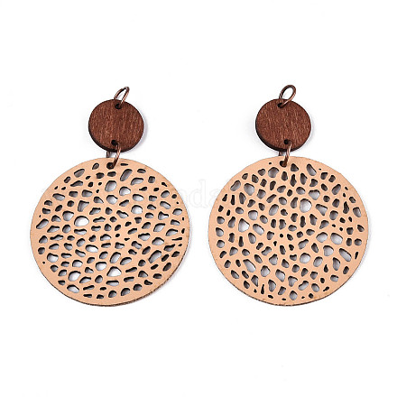 Плоские круглые кожаные подвески FIND-N007-02A-02-1