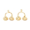 Brass Pendants, with Jump Rings, Cadmium Free & Lead Free, Long-Lasting Plated, Earphone, Real 18K Gold Plated, 24x25x11.5mm, Hole: 4x3mm