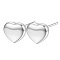 Heart 304 Stainless Steel Stud Earrings, Stainless Steel Color, 17.5mm