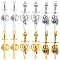 36Pcs 6 Style Tibetan Style Alloy Big Pendants, Sword with Skull/Heart Charm, Antique Silver & Antique Golden, 49~55.5x17~18.5x5~7mm, Hole: 2~3.2mm, 6pcs/style