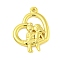 304 Stainless Steel Pendants, Heart with Sisters Charm, Real 18K Gold Plated, 30.5x22x3mm, Hole: 1.5mm