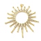 Brass Micro Pave Clear Cubic Zirconia Big Pendants, Sun, Lead Free & Cadmium Free, Long-Lasting Plated, Rack Plating, with Jump Ring, Real 18K Gold Plated, 54x52.5x3mm, Hole: 3.4mm