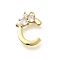 Brass Micro Pave Cubic Zirconia Pendants, LetterA-Z Charms, Golden, Letter C, 15x11x2.5mm, Hole: 1mm