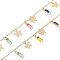 Handmade Brass & Glass Chains, for Necklaces Bracelets Making, Long-Lasting Plated, Soldered, with Spool, Butterfly with Rectangle, Light Gold, 11x4x2mm, about 16.40 Feet(5m)/Roll