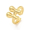 Brass Letter Open Cuff Rings for Women, Cadmium Free & Lead Free, Adjustable, Real 18K Gold Plated, Letter H, 15~16.5x7~16.5mm
