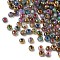 Electroplated Glass Beads, Round, Golden Plated, Mixed Color, 2x1.5mm, Hole: 0.7mm, 700pcs/set