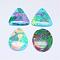 Natural Howlite Pendants, Mixed Shapes, Dyed & Heated, 44~64x28~46x5~7mm, Hole: 2mm