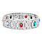 304 Stainless Steel Watch Band Bracelets, with Grade AAA Cubic Zirconia, Stainless Steel Color, 8-5/8 inch(22cm)